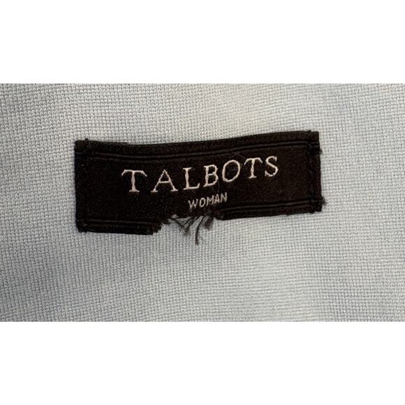 Talbots Light Blue Scallop Coller Short Sleeve Blouse Size 1X Stretch - Picture 4 of 4